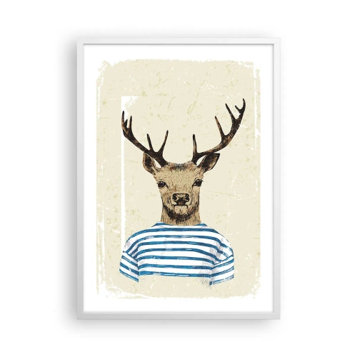 Poster in cornice bianca - Mi piacciono le camicie a righe! - 50x70 cm