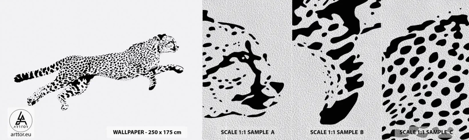 Campione di Fotomurale Premium Sand - Il più veloce sulla Terra - Animali, Ghepardo, Gatto selvatico - 100x30 cm