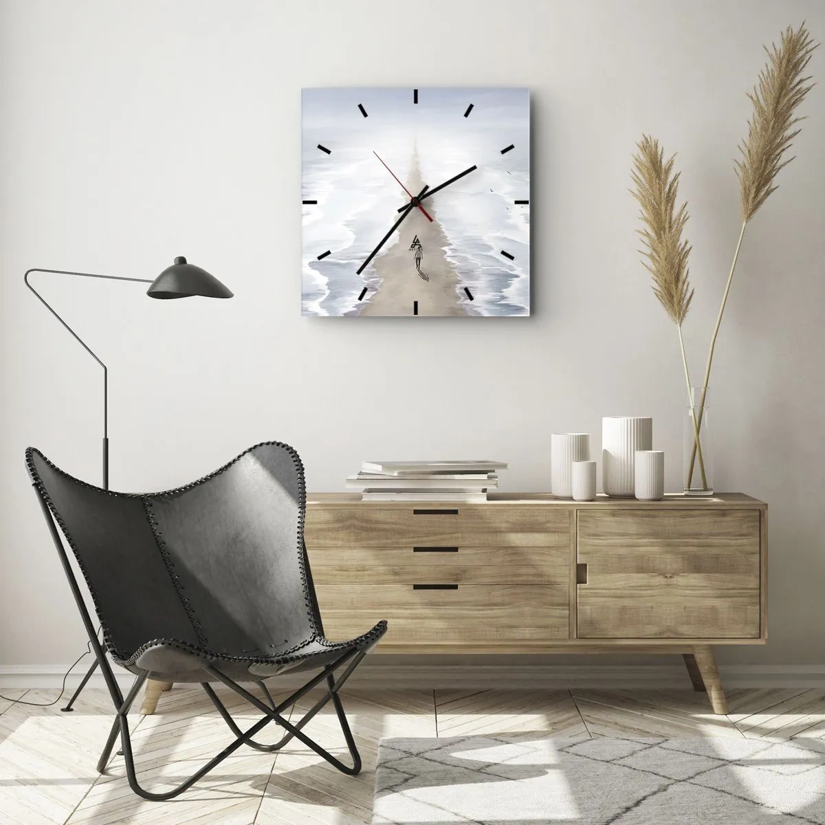 Orologio da parete - Orologio in Vetro - Un futuro luminoso - 40x40 cm