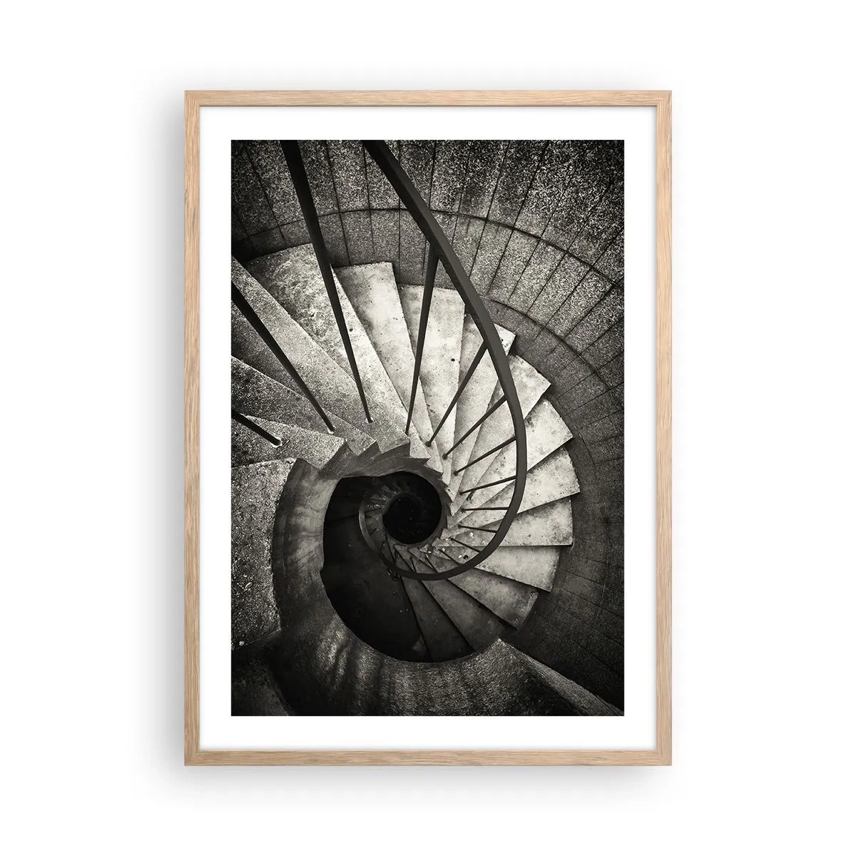 Poster in cornice rovere chiaro - Salire e scendere - 50x70 cm