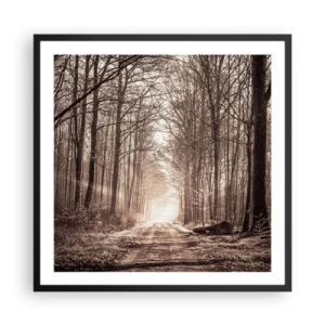 Poster in cornice nera - La cattedrale del bosco - 60x60 cm