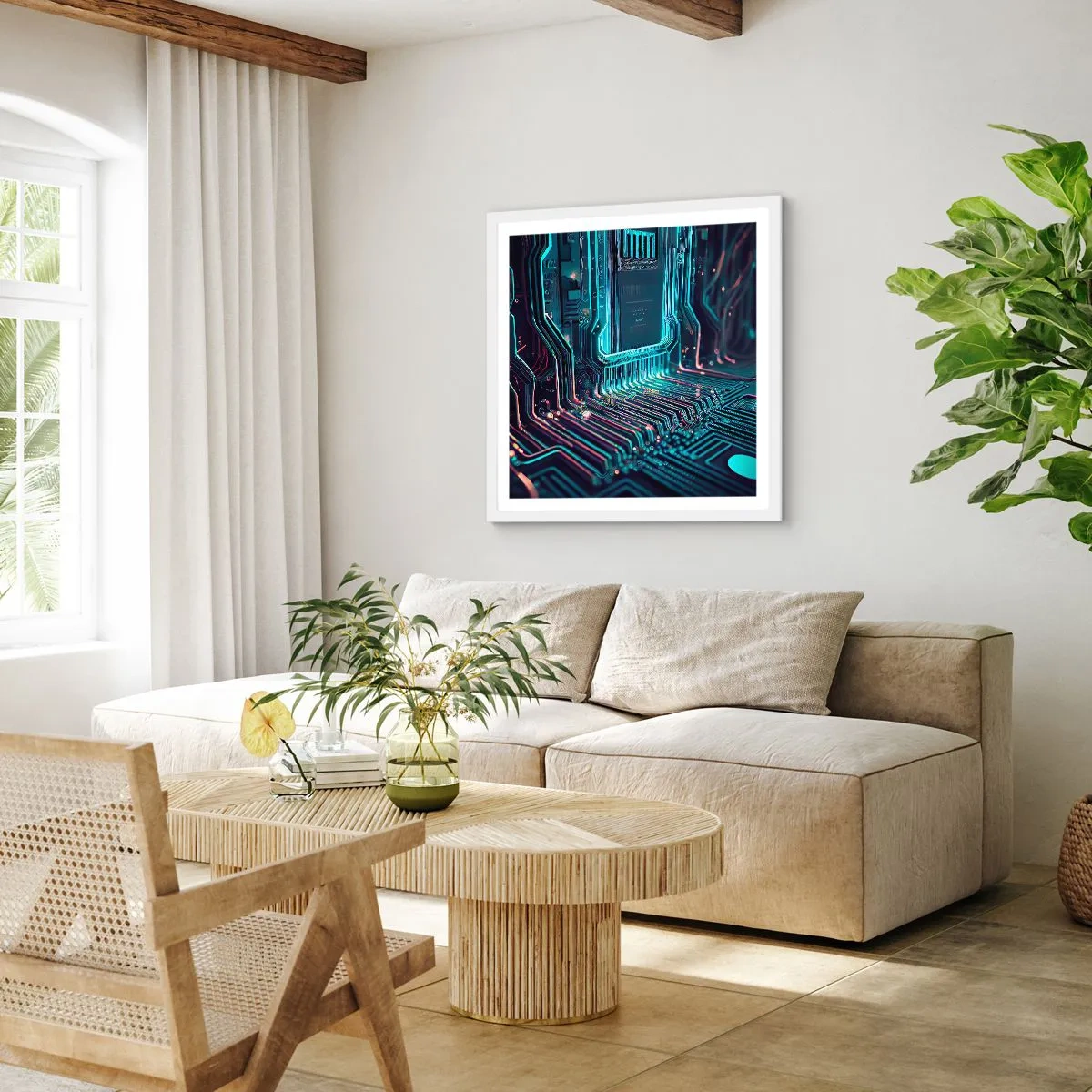 Poster in cornice bianca - Sto pensando qualcosa... - 40x40 cm