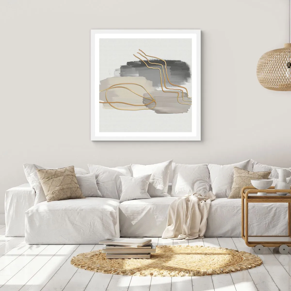 Poster in cornice bianca - Durata e movimento - 40x40 cm