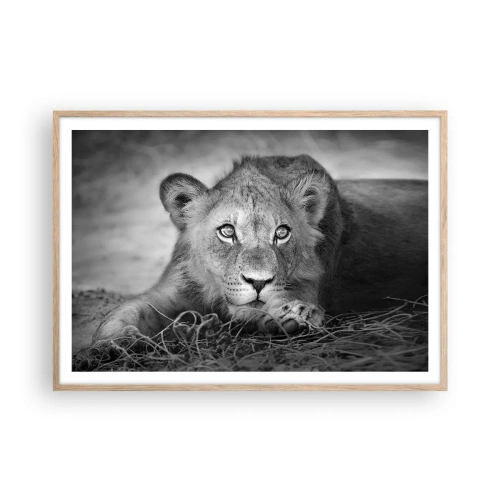 Poster in cornice rovere chiaro - Cucciolo reale - 100x70 cm
