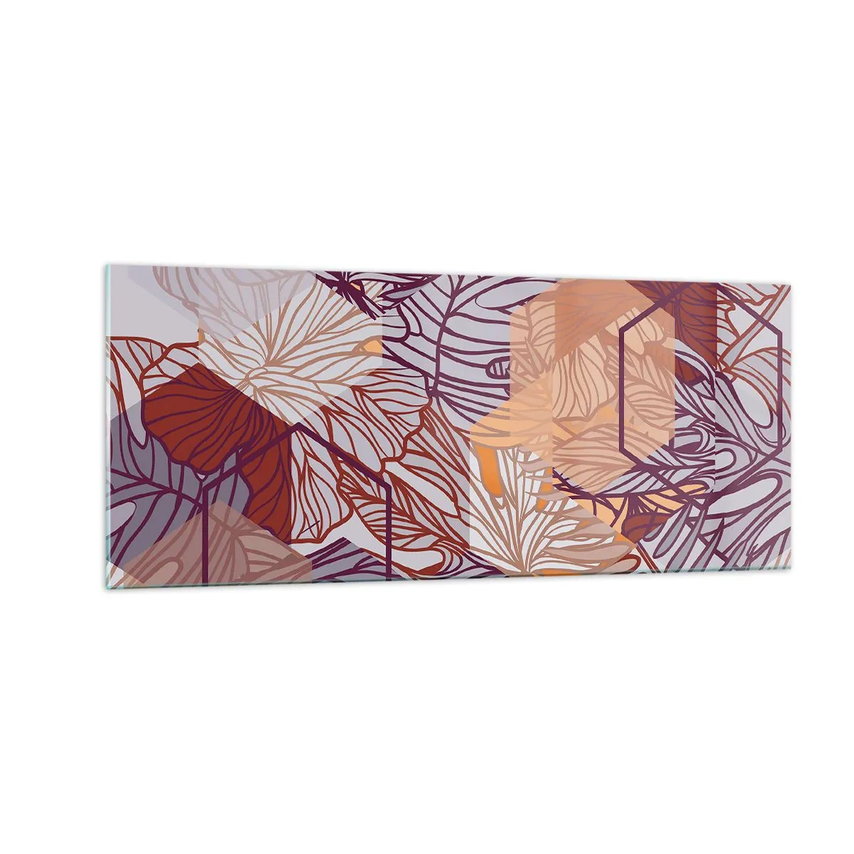 Quadro su vetro - Legame impossibile di geometria e natura - 100x40 cm