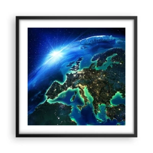 Poster in cornice nera - L'Europa scintillante - 50x50 cm