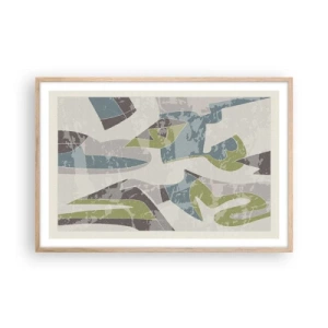 Poster in cornice rovere chiaro - Composizione oltre il vetro - 91x61 cm