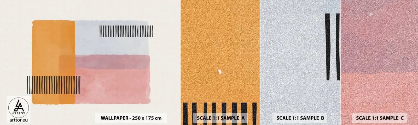 Campione Di Fotomurale Standard Eco - Da un angolo all'altro - Astrazione, Pezzo, Minimalismo - 100x30 cm