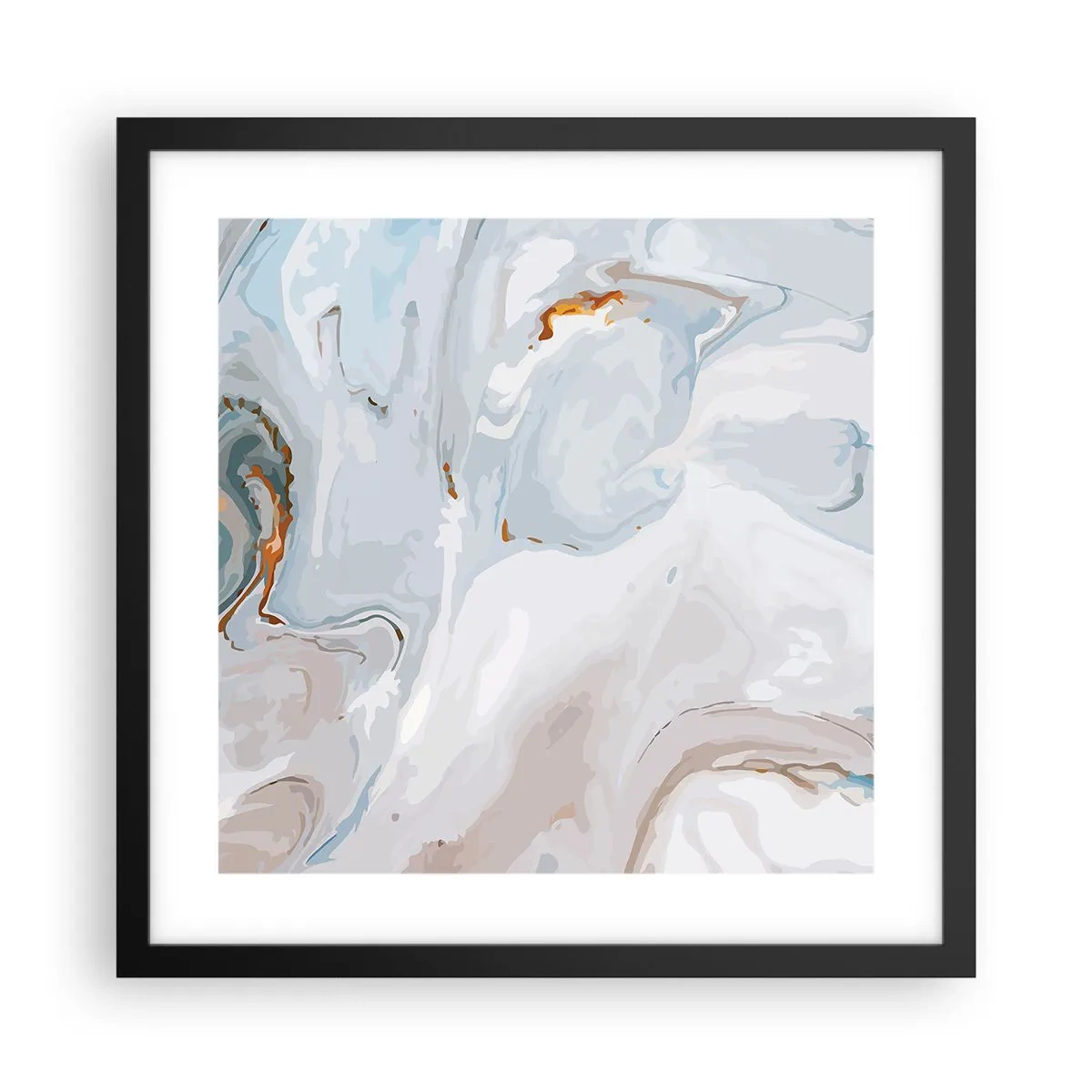 Poster in cornice nera - Bianchi sovrapposti - 40x40 cm