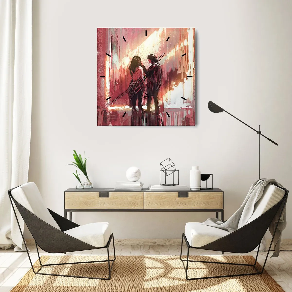 Orologio da parete - Orologio in Vetro - L'eterno spettacolo dell'amore - 40x40 cm