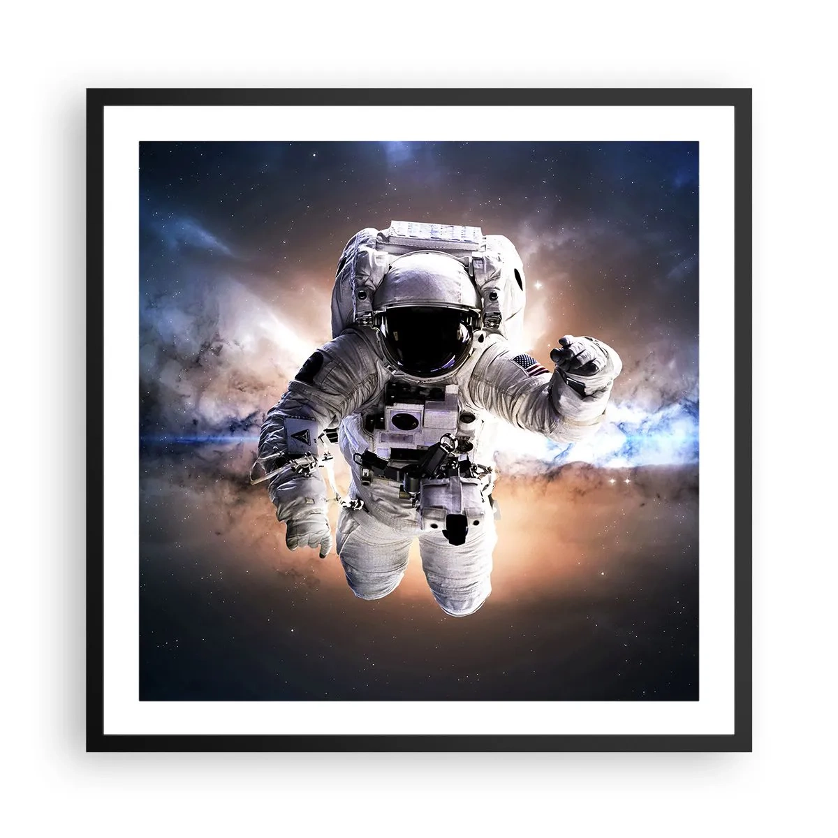 Poster in cornice nera - Saluti dal cosmo - 60x60 cm