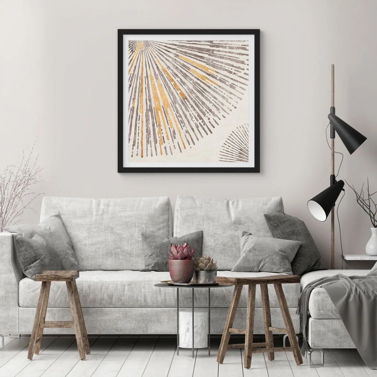 Poster in cornice nera - La bellezza dei raggi - 30x30 cm