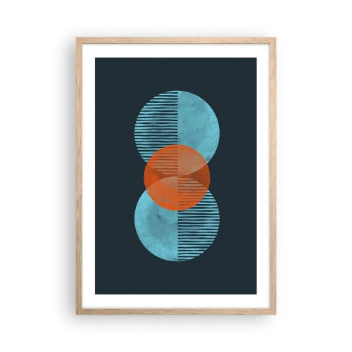 Poster in cornice rovere chiaro - Composizione simmetrica - 50x70 cm