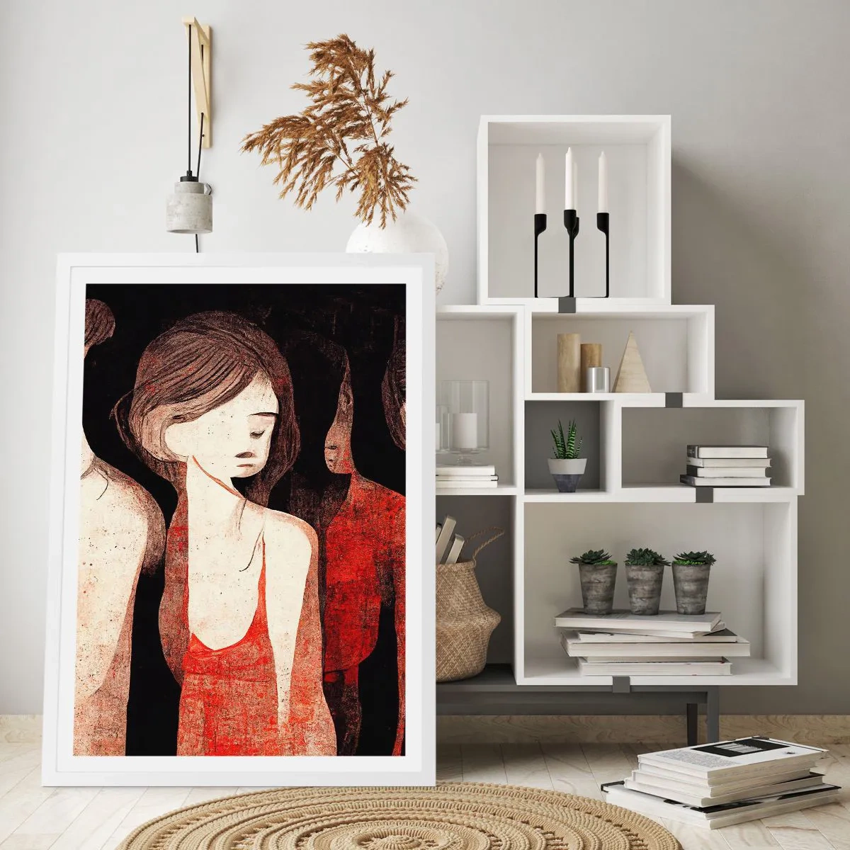 Poster in cornice bianca - Madonne nell'oscurità - 70x100 cm