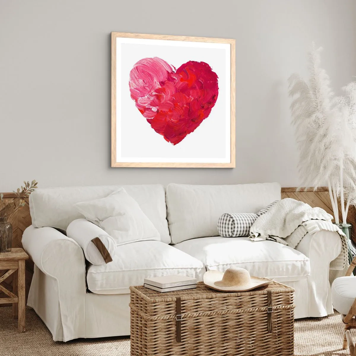 Poster in cornice rovere chiaro - All you need is love - 30x30 cm