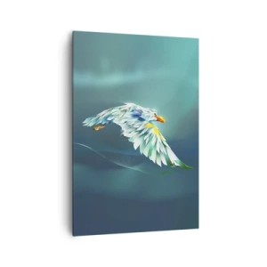 Quadro su tela - Stampe su Tela - Aquila astratta in volo contro un cielo turchese - 70x100cm - Potenza del volo dell'aquila - Decorazione murale moderna per soggiorno e camera da letto ARTTOR