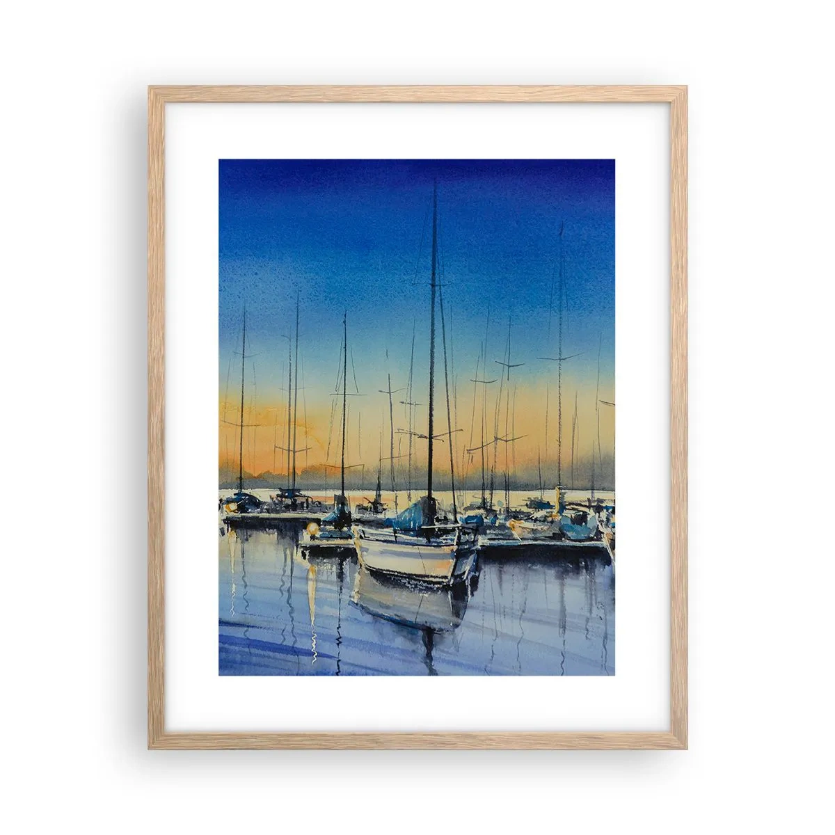 Poster in cornice rovere chiaro - La fine di una buona giornata - 40x50 cm