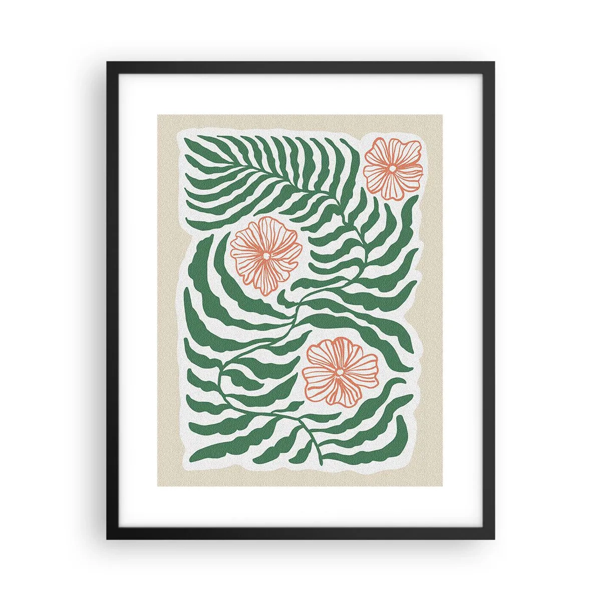 Poster in cornice nera - Fioritura nel verde - 40x50 cm