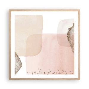 Poster in cornice rovere chiaro - Incontro attraverso il colore - 60x60 cm