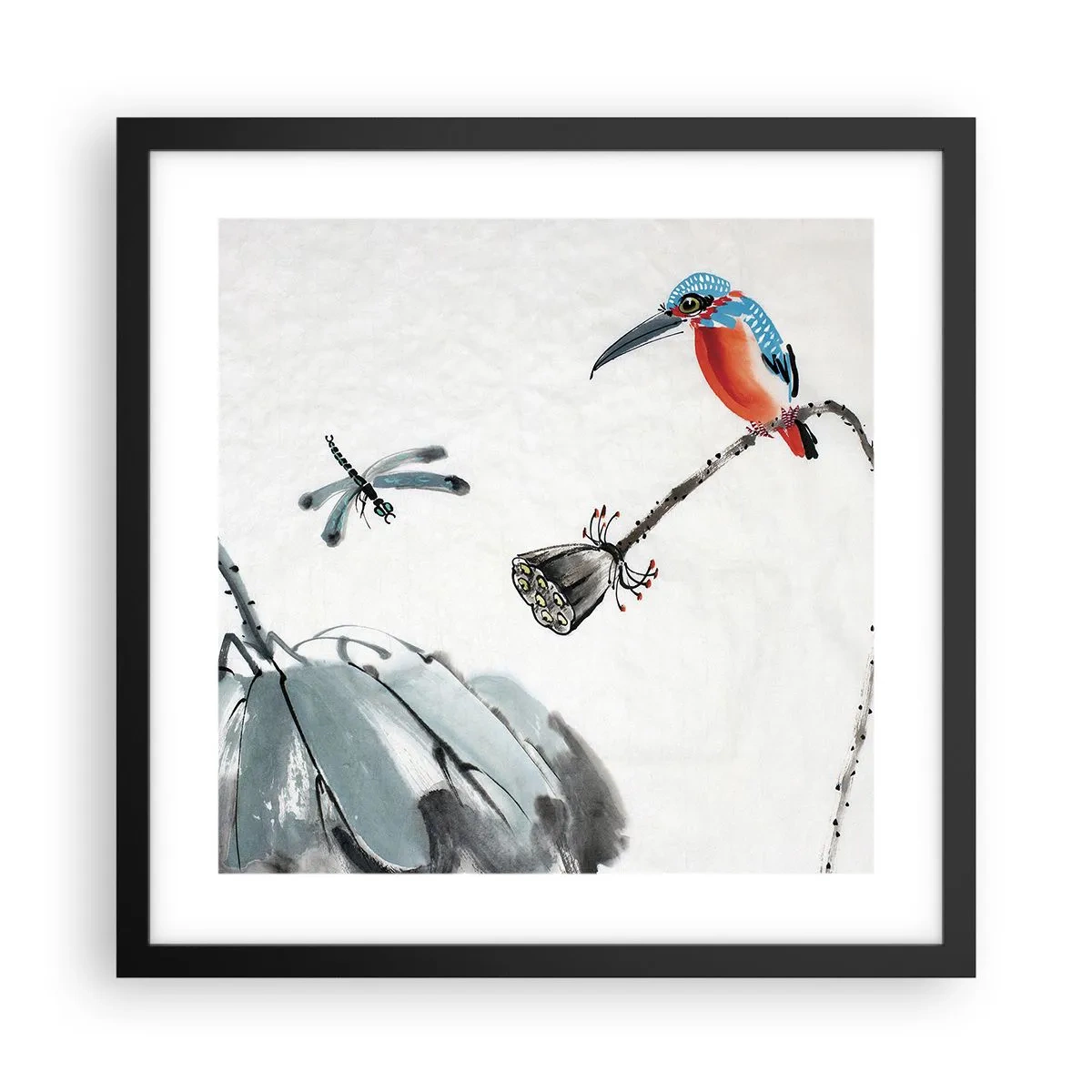Poster in cornice nera - La vita del prato - 40x40 cm