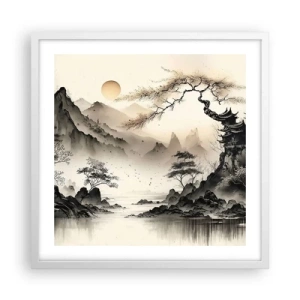 Poster in cornice bianca - Il fascino irripetibile dell'oriente - 50x50 cm