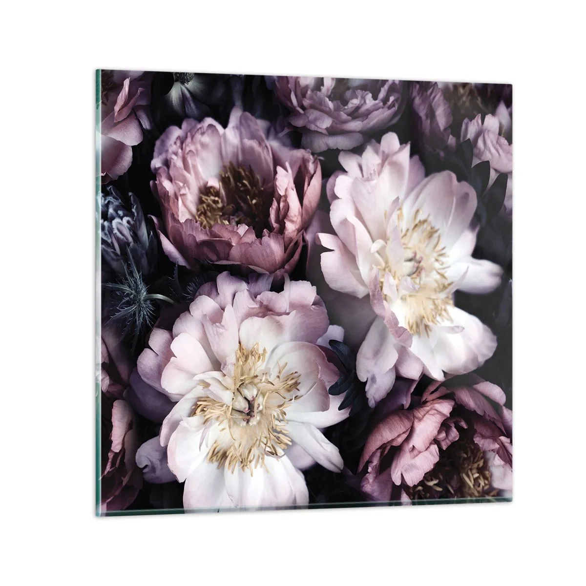 Quadro su vetro - Bouquet nel vecchio stile - 50x50 cm