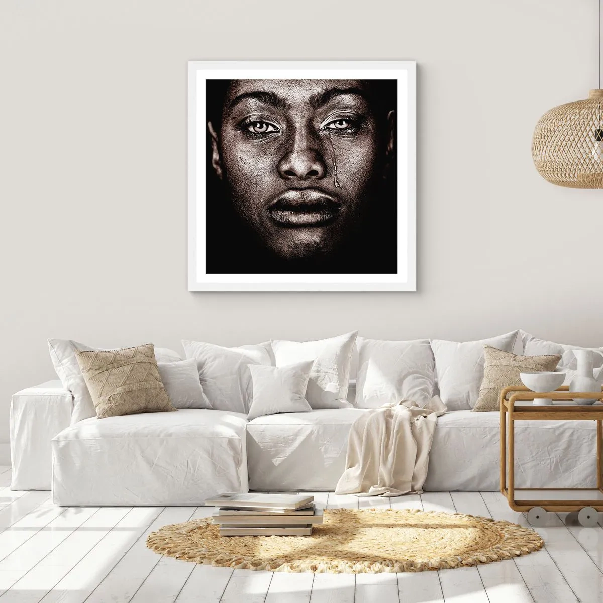 Poster in cornice bianca - Un'unica lacrima - 60x60 cm