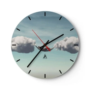 Orologio da parete - Orologio in Vetro - La felicità del momento - 40x40 cm