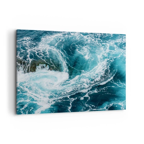 Quadro su tela - Stampe su Tela - Vortice oceanico dinamico - 100x70cm - La porta verso il centro della Terra - Decorazione murale moderna per soggiorno e camera da letto ARTTOR