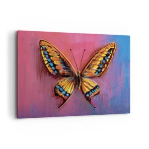 Quadro su tela - Stampe su Tela - Farfalla colorata su uno sfondo astratto - 120x80cm - Gioielli della natura - Decorazione murale moderna per soggiorno e camera da letto ARTTOR