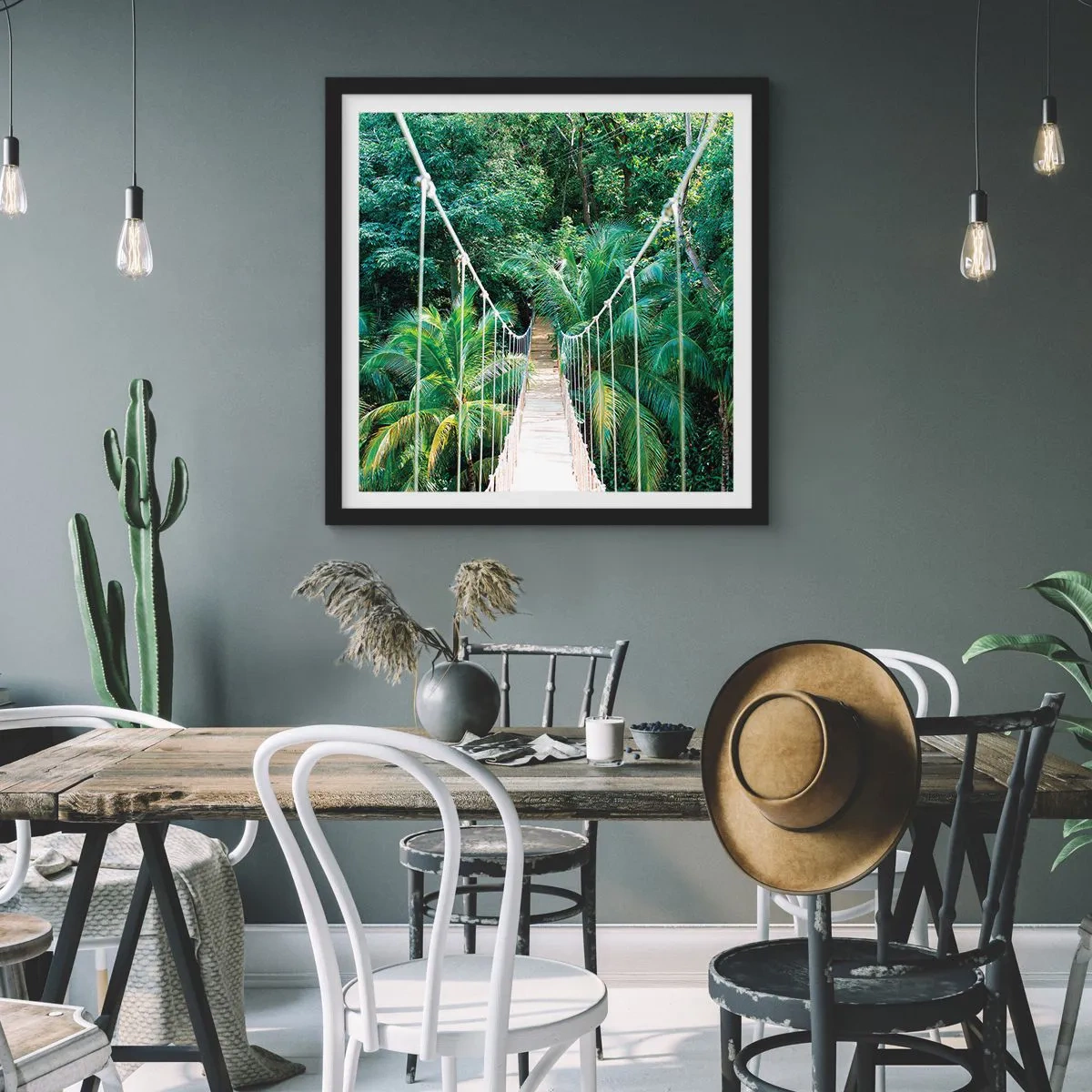 Poster in cornice nera - Welcome to the jungle! - 40x40 cm