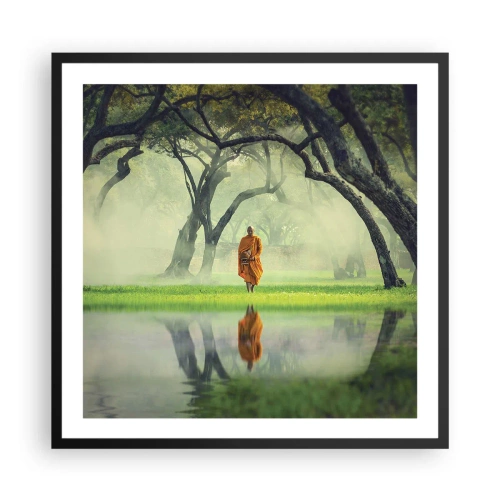 Poster in cornice nera - In cammino verso l'illuminazione - 60x60 cm