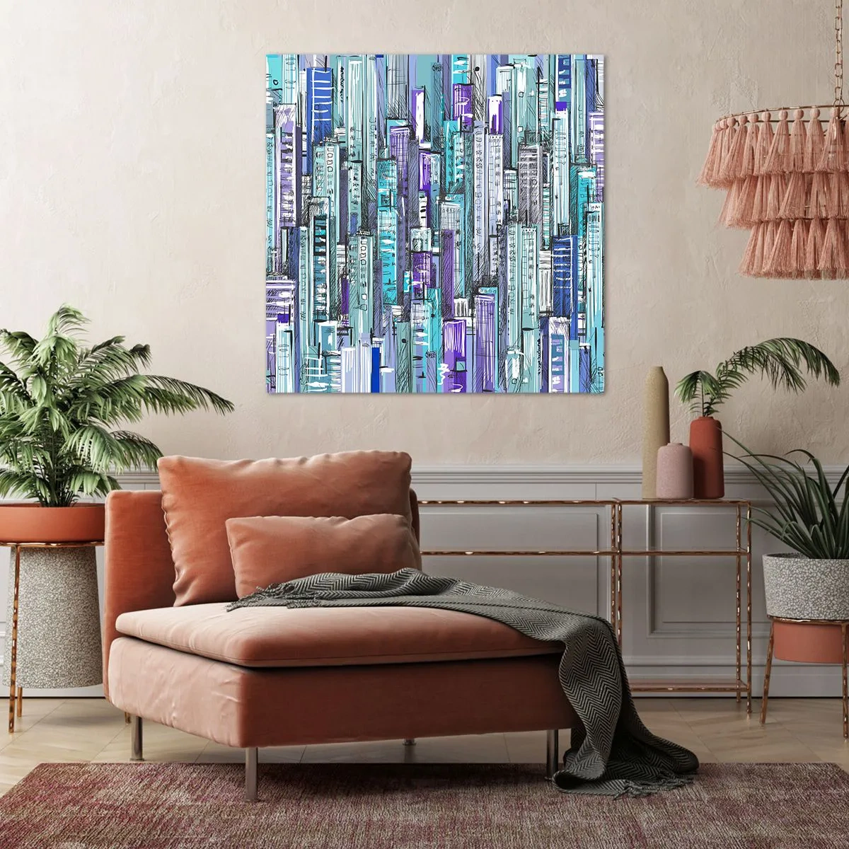 Quadro su tela - Stampe su Tela - Bluastri dal cielo - 40x40 cm