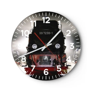 Orologio da parete - Orologio in Vetro - Ansima, sbuffa e soffia - 40x40 cm