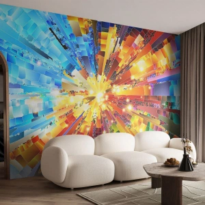 Fotomurali Premium Canvas - Un'esplosione dinamica di colori e luci - 100x70cm - In medias res - Decorazione murale moderna per soggiorno e camera da letto ARTTOR
