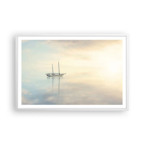 Poster in cornice bianca - Silenzio in mare - 91x61 cm