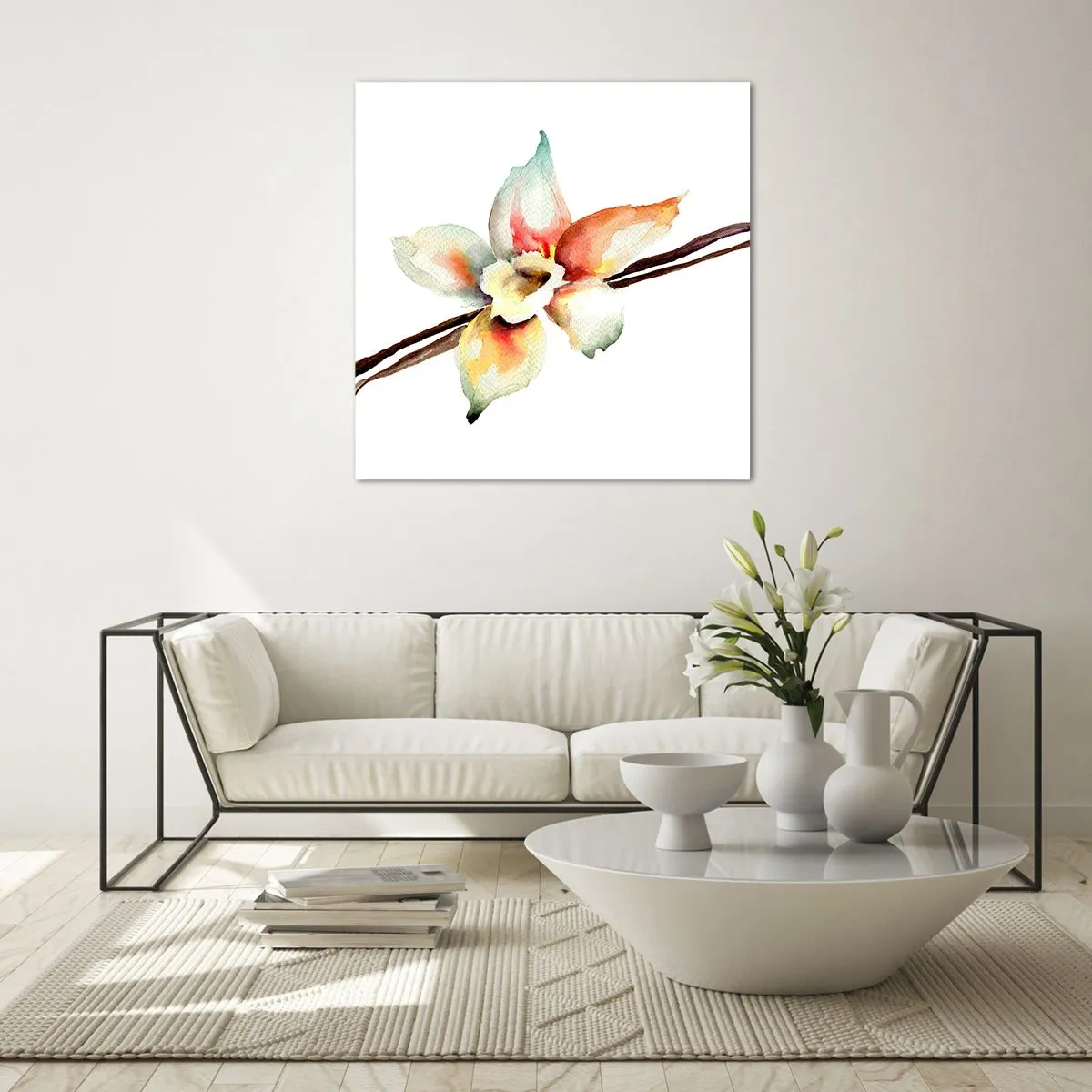 Quadro su vetro - Dolcezza versata con la vernice - 40x40 cm
