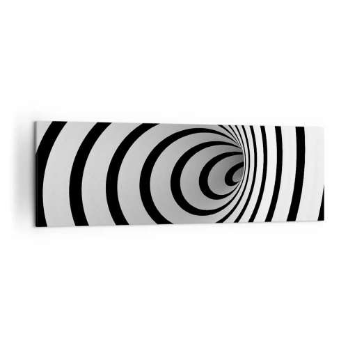 Quadro su tela - Stampe su Tela - Una spirale in bianco e nero che crea un effetto ipnotico - 160x50cm - Anche tu non riesci a resistere? - Decorazione murale moderna per soggiorno e camera da letto ARTTOR
