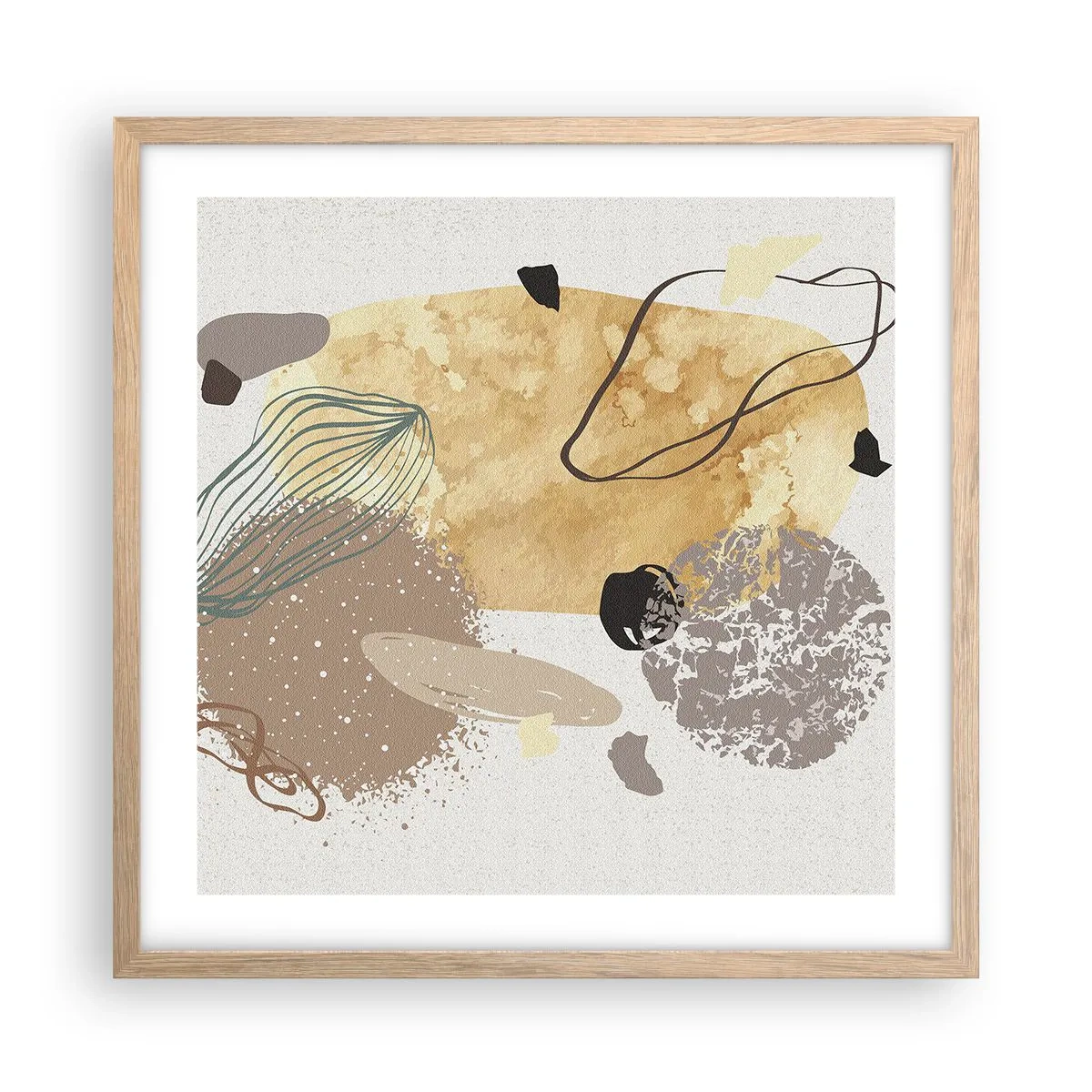 Poster in cornice rovere chiaro - Schizzologia applicata - 50x50 cm
