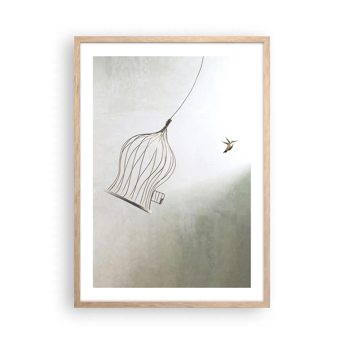 Poster in cornice rovere chiaro - Nel proprio elemento - 50x70 cm