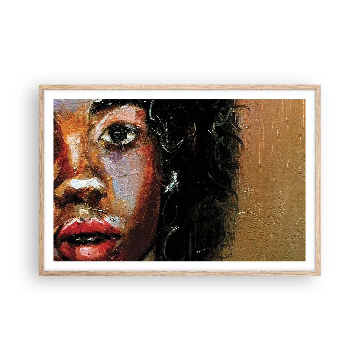 Poster in cornice rovere chiaro - Oscurità e luce - 91x61 cm