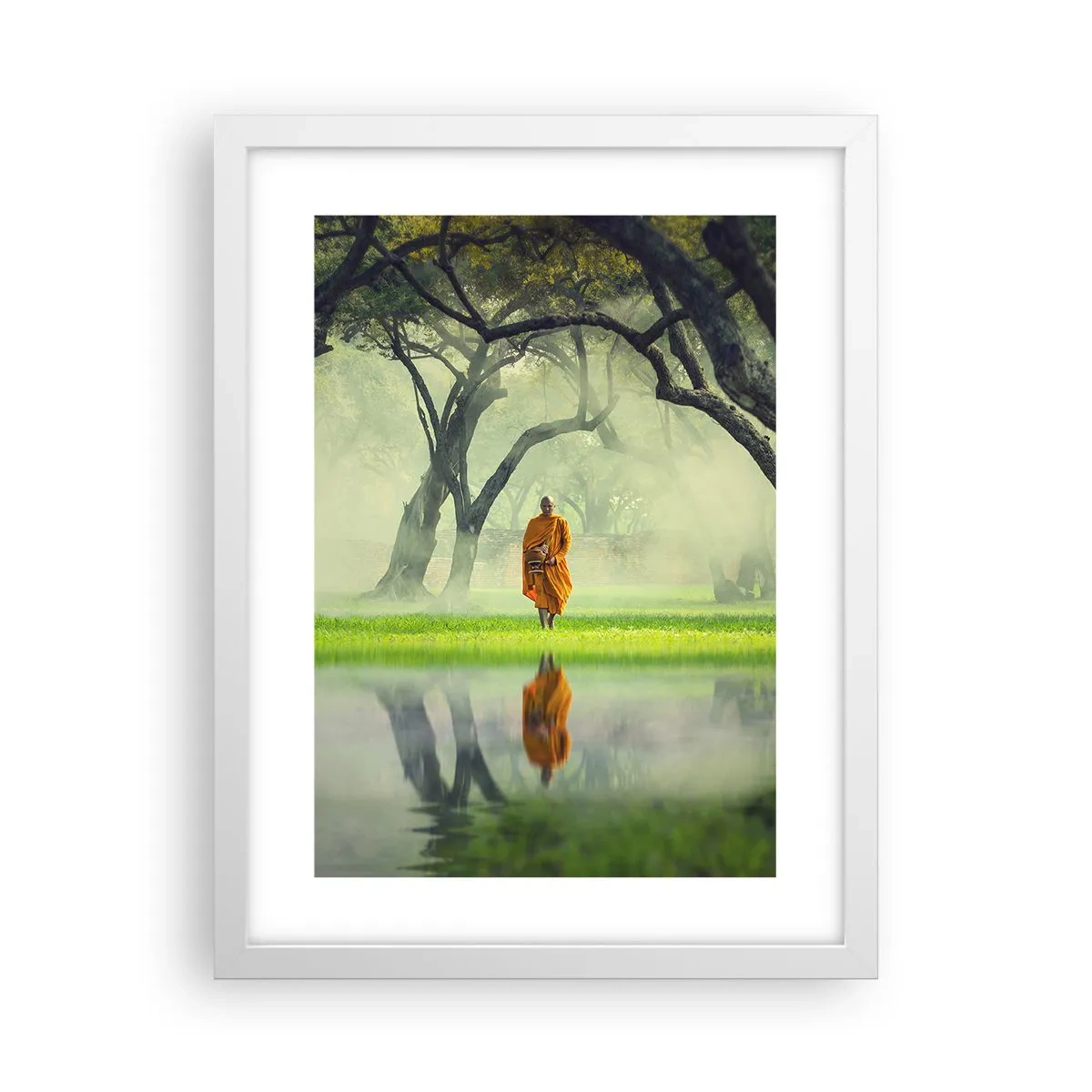 Poster in cornice bianca - In cammino verso l'illuminazione - 30x40 cm