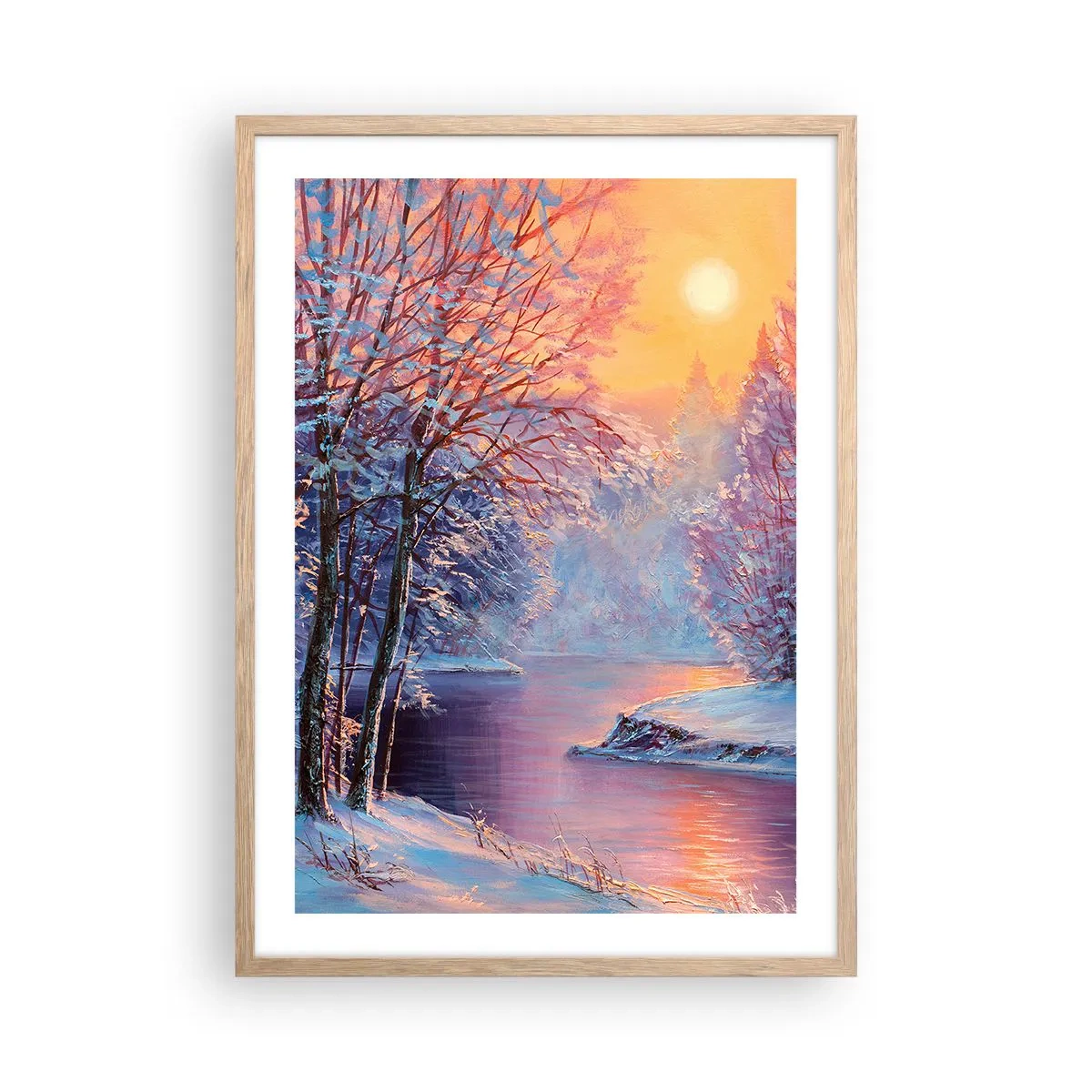 Poster in cornice rovere chiaro - I colori dell'inverno - 50x70 cm
