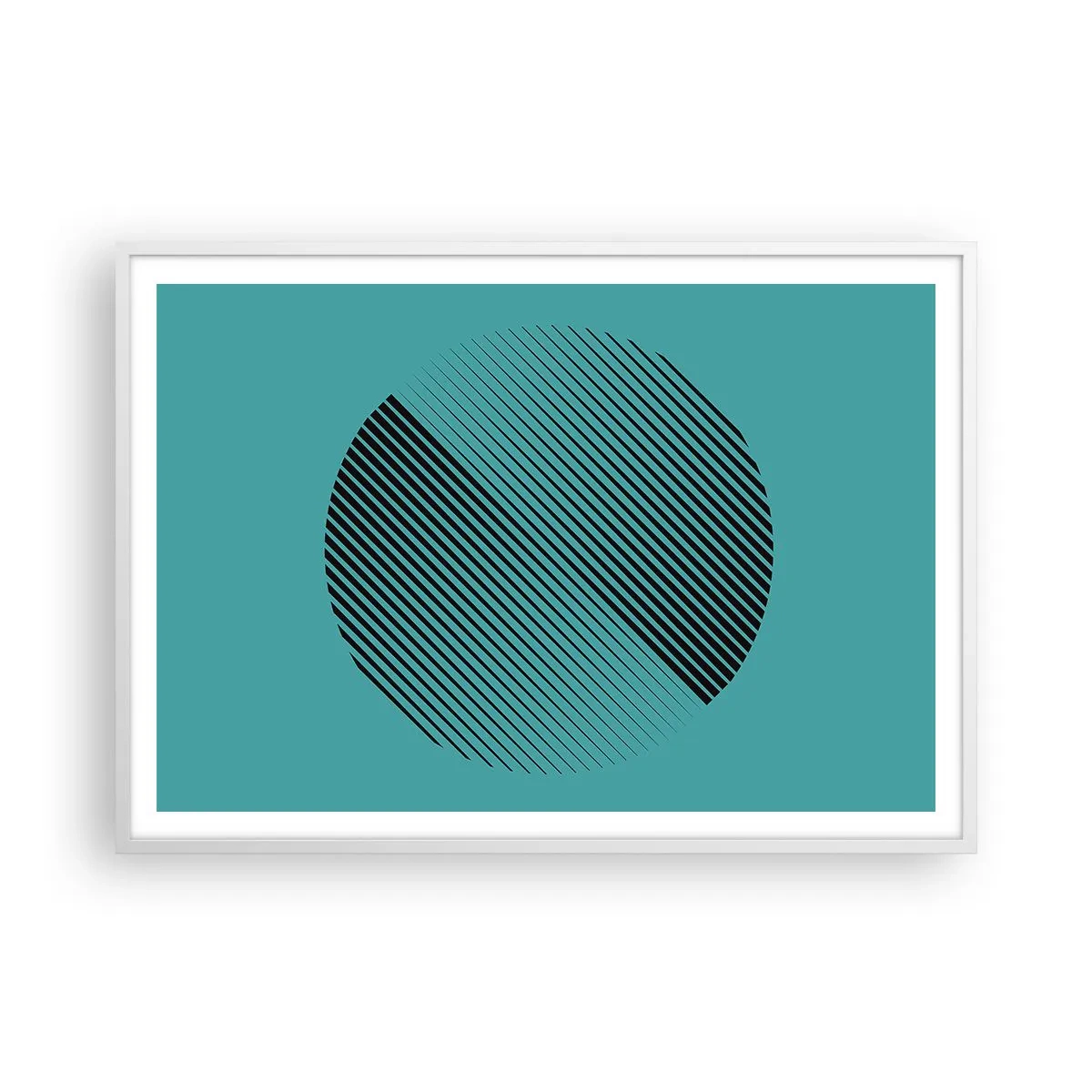 Poster in cornice bianca - Cerchio: variazione geometrica - 100x70 cm