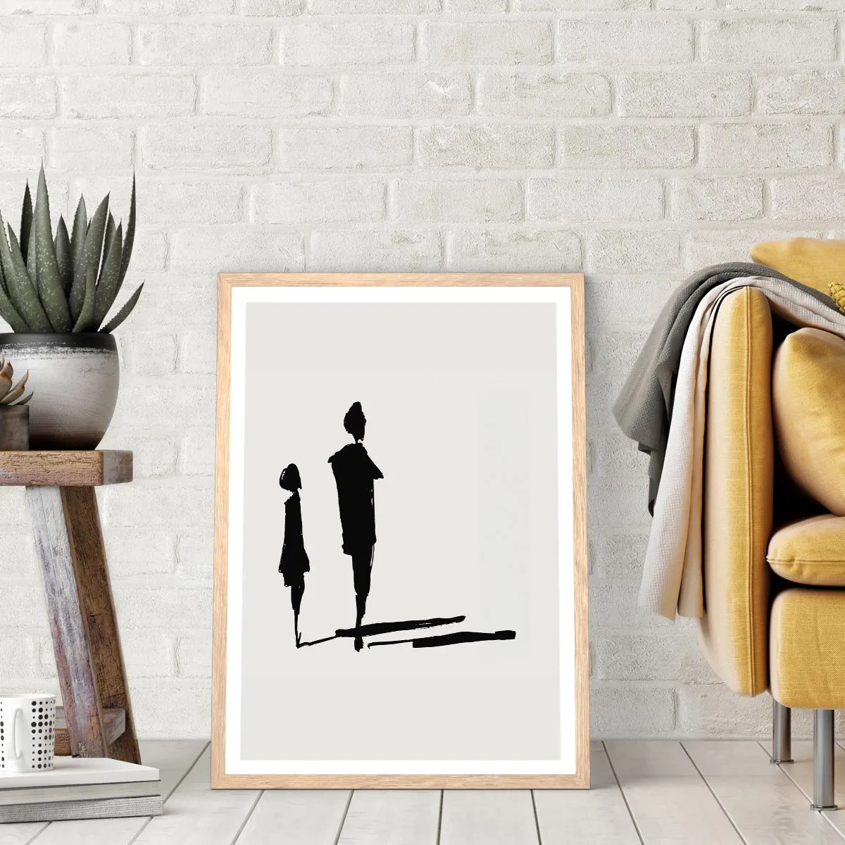 Poster in cornice rovere chiaro - Sicuramente insieme? - 70x100 cm