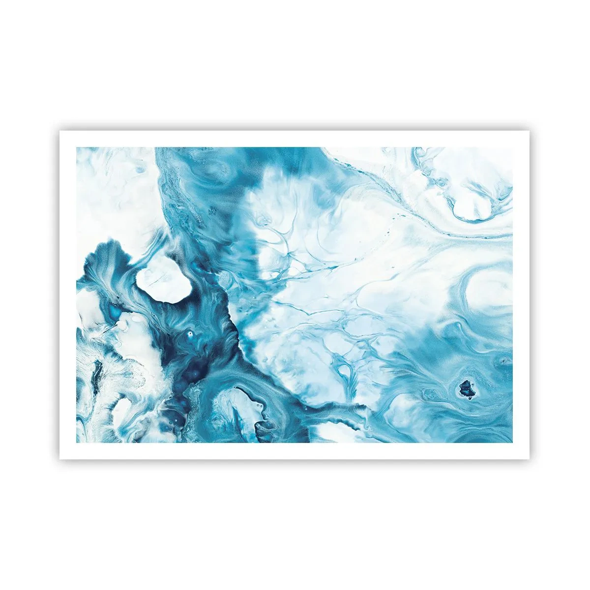 Poster - Motivo astratto nei toni del blu - 100x70cm - Concerto di blu - Decorazione murale moderna per soggiorno e camera da letto ARTTOR