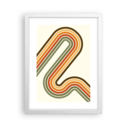 Poster in cornice bianca - Zig zag fino alla meta - 30x40 cm