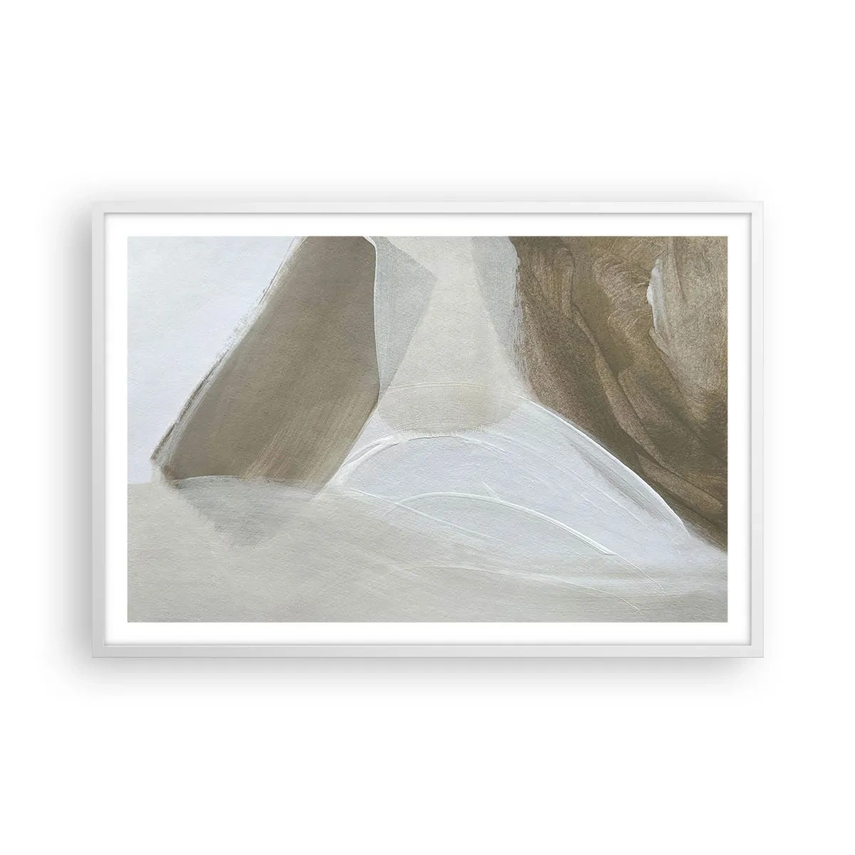 Poster in cornice bianca - Onda di bianco - 91x61 cm