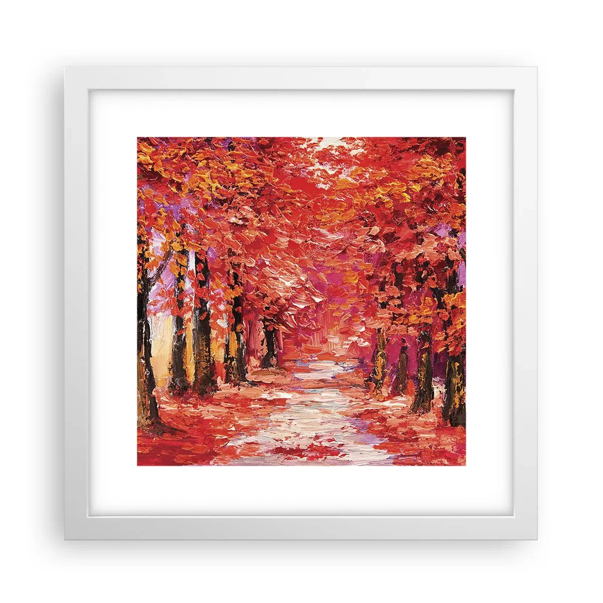 Poster in cornice bianca - Impressione d'autunno - 30x30 cm