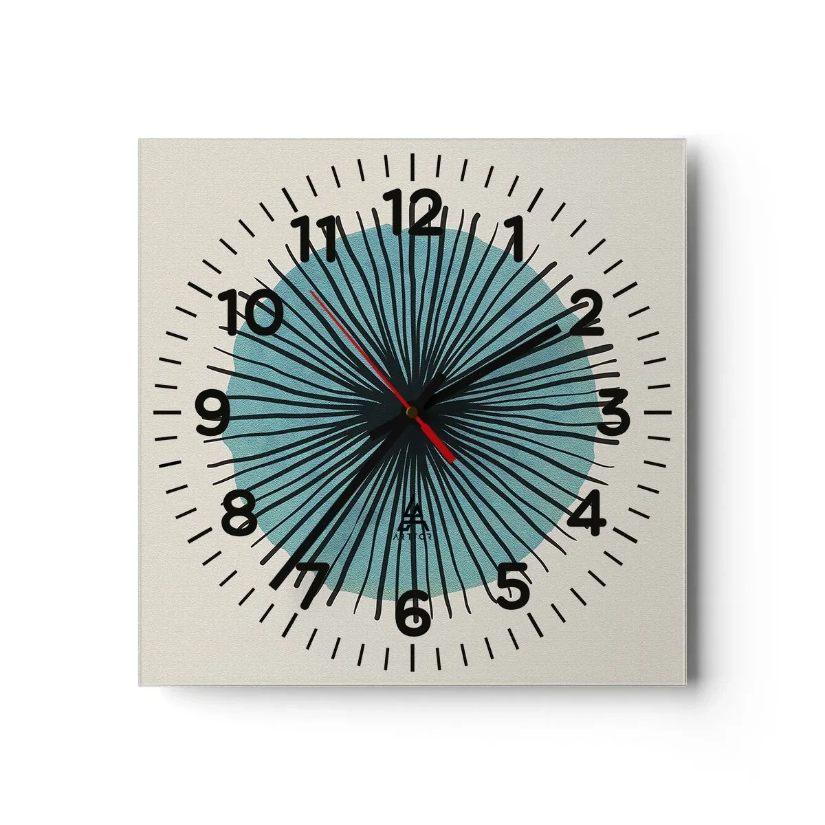 Orologio da parete - Orologio in Vetro - Radiosamente nel blu - 40x40 cm
